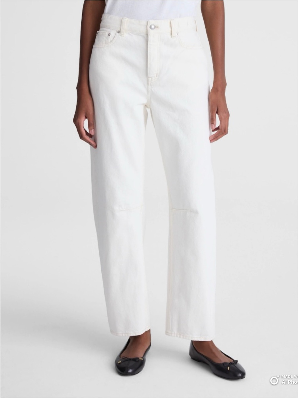 Madewell PETITE The Darted Barrel Jean in Vintage Canvas 27P NWT Cream Summer - Picture 4 of 17